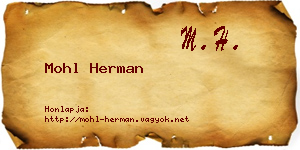 Mohl Herman névjegykártya